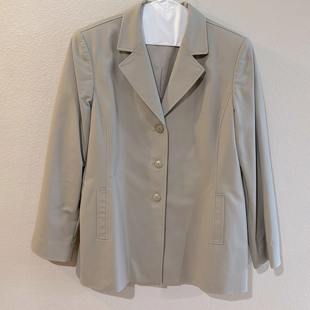 *Vintage* Linda Allard Ellen Tracy fully lined jacket, sz 16; color taupe